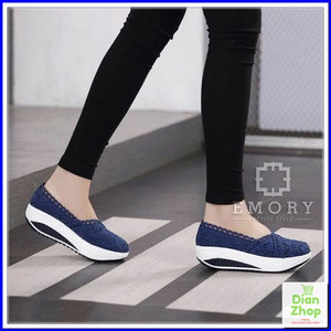Sepatu Slipon Brukat Dongker Tokopedia
