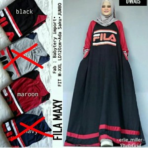 Baju Muslim Dress Fila Maxi Tokopedia
