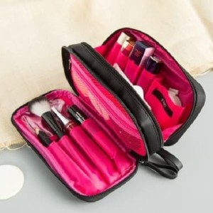 Double Zip Make Up Bag Tas Make Up Tempat Kosmetik Cosmetic Bag Tokopedia