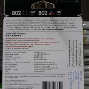 Hp 802 Ink Catridge Color Tokopedia