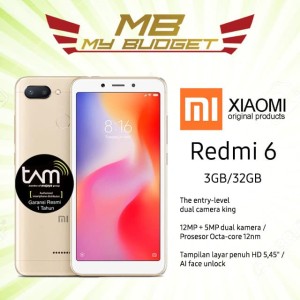 Xiaomi Redmi 6 Ram 3gb Internal 32gb Garansi 1 Tahun Tokopedia