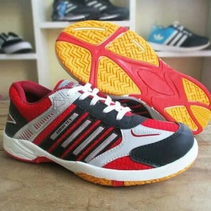 Sepatu Badminton Bulutangkis Airquila Tricolors Abu Merah Biru Tokopedia