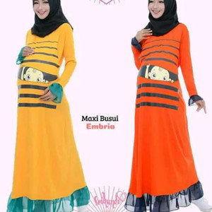 Maxi Dress Hamil Embria Premium Bp2 Putih Tokopedia