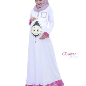 Maxi Dress Hamil Embria Premium Bp2 Putih Tokopedia