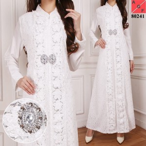 Baju Muslim Gamis Syari Putih Abaya Hitam Tokopedia