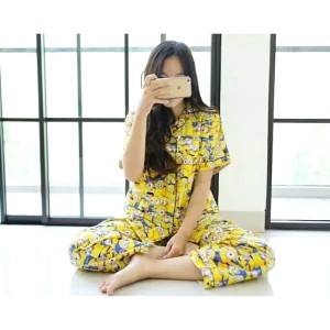 Set Piyama Wanita Pajamas Baju Tidur Doraemon Bell Navycp Tokopedia
