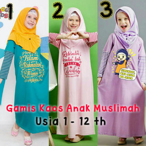 Gamis Kaos Anak Gamis Anak Baju Gamis Anak Perempuan Tokopedia
