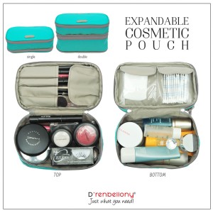 Expandable Cosmetics Pouch Organizer Ecp D Renbellony Turquoise Green Yellow Tas Dompet Tempat Perlengkapan Kosmetik Organiser Peralatan Make Up Dompet Wanita Cewek Tokopedia