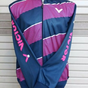 Jaket Badminton Victor Jv 18 Navy Magenta Tokopedia