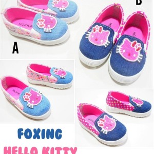 Sepatu Foxing Anak Perempuan Hello Kitty Denim Tokopedia