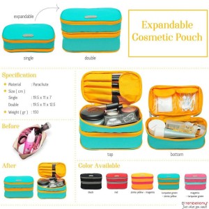 Expandable Cosmetics Pouch Organizer Ecp Drenbellony Tas Kosmetik Tokopedia