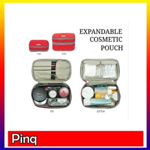 Expandable Cosmetics Pouch Ecp Red Dompet Kosmetik Tokopedia