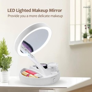 Lampu Makeup Cermin Lipat Vanity Mirror Pembesar Rias Dua Sisi Kosmetik Kotak Mirror Led 10x Lipat Foldable Wanita Hadiah Tokopedia