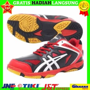 Sepatu Badminton Bulutangkis Professional Alligator Black Red Silver Tokopedia
