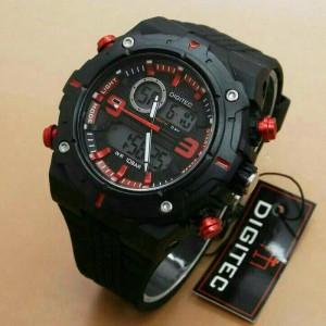 ... Strap Source · Jam Tangan Pria Digitec Double Time Original Black Red 8