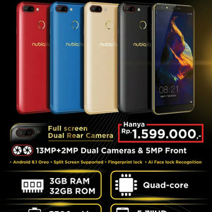 Nubia N2 Lite Ram 3gb Rom 32gb Full Screen Garansi Resmi Langsung Kirim Tokopedia