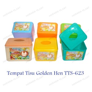 1 Set Tempat Tisu Plastik Kotak Tisu Wadah Tisu Golden Hen Tts 623