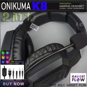 Headset Headphone Earphone Gaming Onikuma K8 Rgb Untuk Smartphone Dan Pc Pubg Fortnite Tokopedia