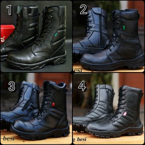 Sepatu Pdl Tinggi Pdl Tni Polri Full Kulit Ujung Besi Spatu Kerja Lapangan Tokopedia