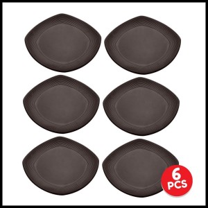 Piring Persegi Ulir 10 Inch 6 Pcs Premium Doff G2401ckt Cokelat Tokopedia