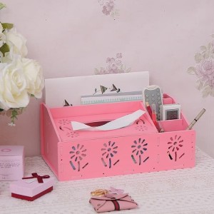 Mh522 Desktop Storage Tempat Tissue Remote Kosmetik Shabby Megahome Tokopedia