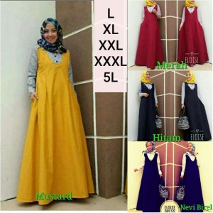 Gamis Jumbo Riri Dress Ukuran Besar Warna Cerah Yang Elegan Cocok Untuk Jalan Jalan Dan Ngantor Harga Murmer Tokopedia