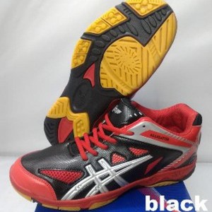 Sepatu Badminton Bulutangkis Professional Alligator Black Red Silver Tokopedia