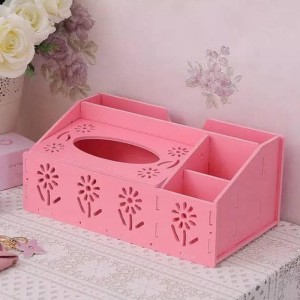 Mh522 Desktop Storage Tempat Tissue Remote Kosmetik Shabby Megahome Tokopedia