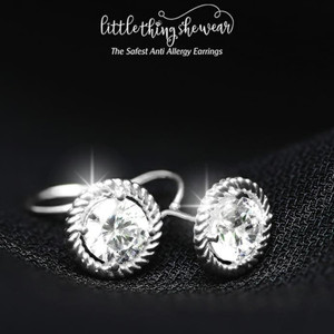 Elise White Gold Earrings