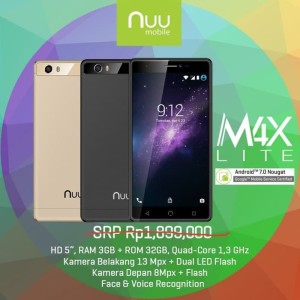 Smartphone Nuu M4x Lite 4g Lte Ram 3gb Rom 32gb Grs Resmi 1 Tahun Tokopedia
