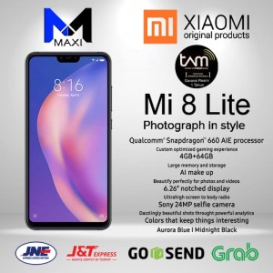 Mi 8 Lite Ram 4 64 Resmi Tam Black Tokopedia