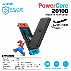 Anker Powercore The Official Nintendo Switch Edition 20100mAh PD A1275