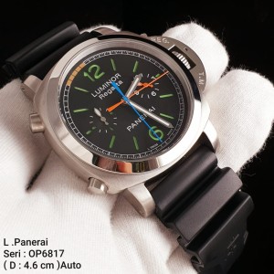 Jam Tangan Automatic Luminor Panerai Op6762 Super Chrono Hargajam Cowok Matic Otomatis Tanpa Baterai Tokopedia