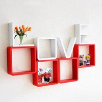 Jual Rak Dinding Kayu Love Square Shelf Hiasan Rak Dinding Kayu Love Square Shelf Hiasan