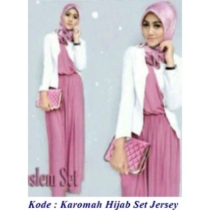 Jual Karomah Hijab Full Set Baju Gamis Murah Bahan Jersey
