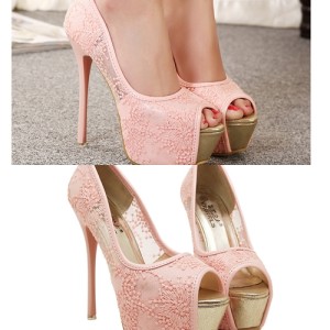 jual sepatu high heels korea brukat pink putih import jual sepatu high heels korea brukat pink putih import