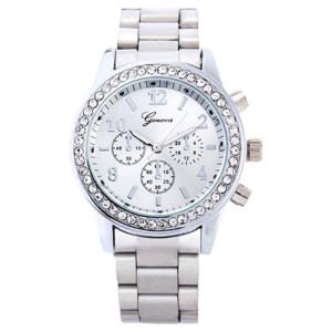 Geneva Jam Tangan Wanita - Silver - Strap Stainless Steel