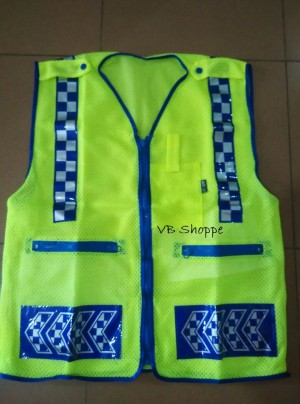 rompi jaring / jala / safety vest proyek security tebal + scotlite