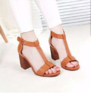 jual sandal hak tahu cewek wanita coklat modis casual jual sandal hak tahu cewek wanita coklat modis casual