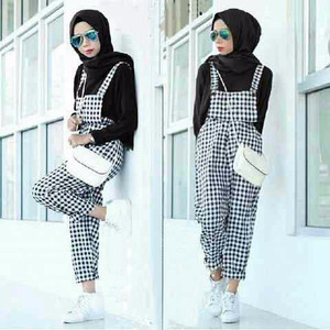 jual js corry yr jumpsuit wanita katun motif kotak warna jual js corry yr jumpsuit wanita katun motif kotak warna