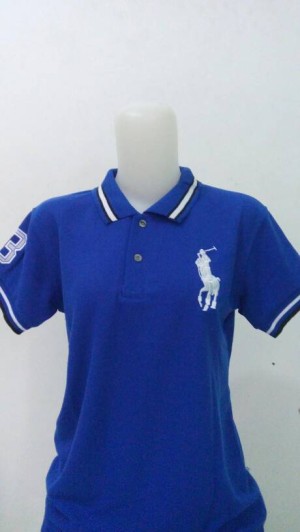 Jual Kaos Berkerah Wanita Size L Warna Biru Elektrik Bordir Kuda Kaos Berkerah Wanita Size L Warna Biru Elektrik Bordir Kuda Polo
