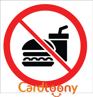 Jual Sticker Stiker Tanda Peringatan Dilarang Membawa Makanan