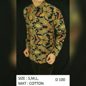 Kemeja Batik Slimfit D100 Pria ( jas dasi jaket kaos baju koko jeans )