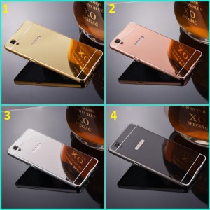 Case Oppo F1 bumper with mirror backdoor slide