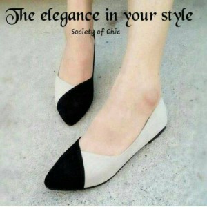 jual flat shoes sepatu kerja santai balet kombinasi jual flat shoes sepatu kerja santai balet kombinasi