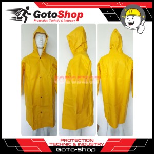 Jas Hujan Proyek Rain Coat PVC Kuning Mantel Ponco Terusan Lokal Jubah
