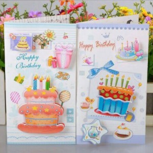 Jual New Greeting Card 3d Birthday Cake Card With Glitter Kartu