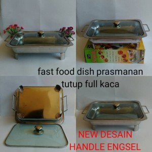 Fast Food Dish Tutup Full Kaca Wadah Prasmanan Nampan prasmanan