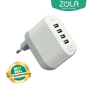 Reviews Zola International Thunder 4 Ports USB Charger - White