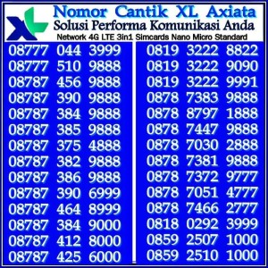 Xl Axiata Nomor Cantik 0818 062 18999 Daftar Harga terbaik Source · Kartu Perdana Nomor Cantik